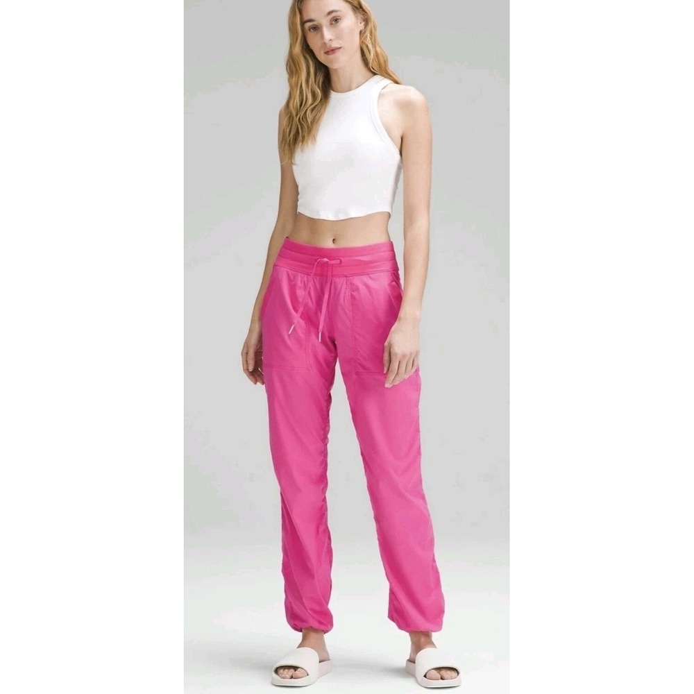 Lululemon Dance Studio Mid-Rise Jogger Classic Fit Cinch Ankles Barbie Sz 4 Pink